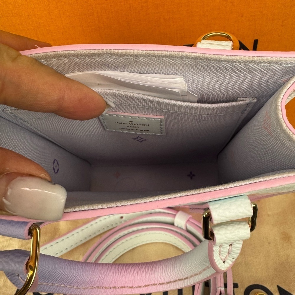 Louis Vuitton Petit Sac Plat Satchel Top Handle Bag Pastel Pink Canvas. - Picture 8 of 16